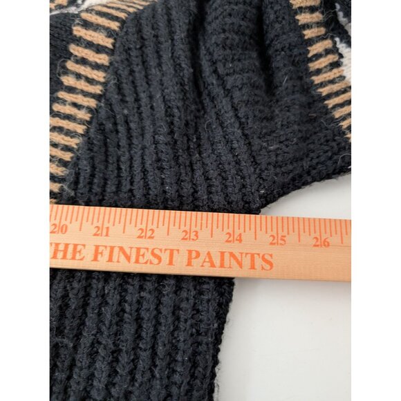 Driftwood Aztec Duster Cardigan Womens Size Medium Black Ribbed Open Sweater - Picture 9 of 9